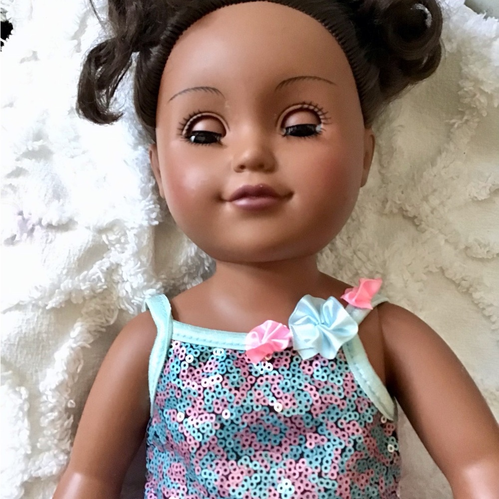 My Life as a Ballerina 18 inch Vinyl Doll with Pink & Blue Tutu and slippers. - Picture 3 of 5
